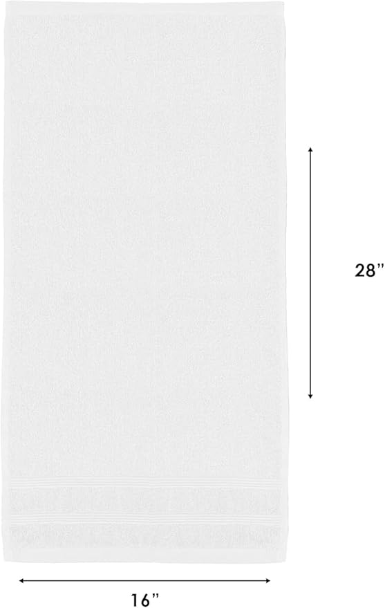 Kaufman - Premium Hand Towels Set for Bathroom, Spa, Gym, and Face Towel 100% Cotton Ring Spun, Ultra Soft Feel and Highly Absorbent Towels (12, White)-StrideForce Fitness