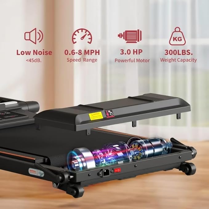 Treadmill with Incline, 3 in 1 Under Desk Treadmill Walking Pad with Removable Desk Workstation 3.5HP Foldable Compact Walking Treadmills for Home Small Office with Wristband Remote Control-StrideForce Fitness