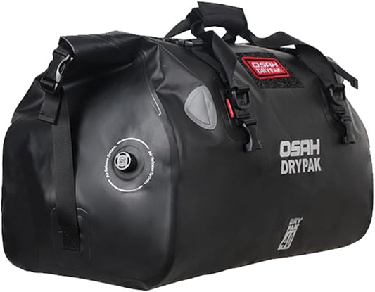 Waterproof Duffel& Luggage Bag - Motorcycle Dry Bag Tail Saddle Bags with Roll Top Closure,Large Storage Space,for Camping, Kayaking, Fishing & Traveling(Black, 40L)-StrideForce Fitness