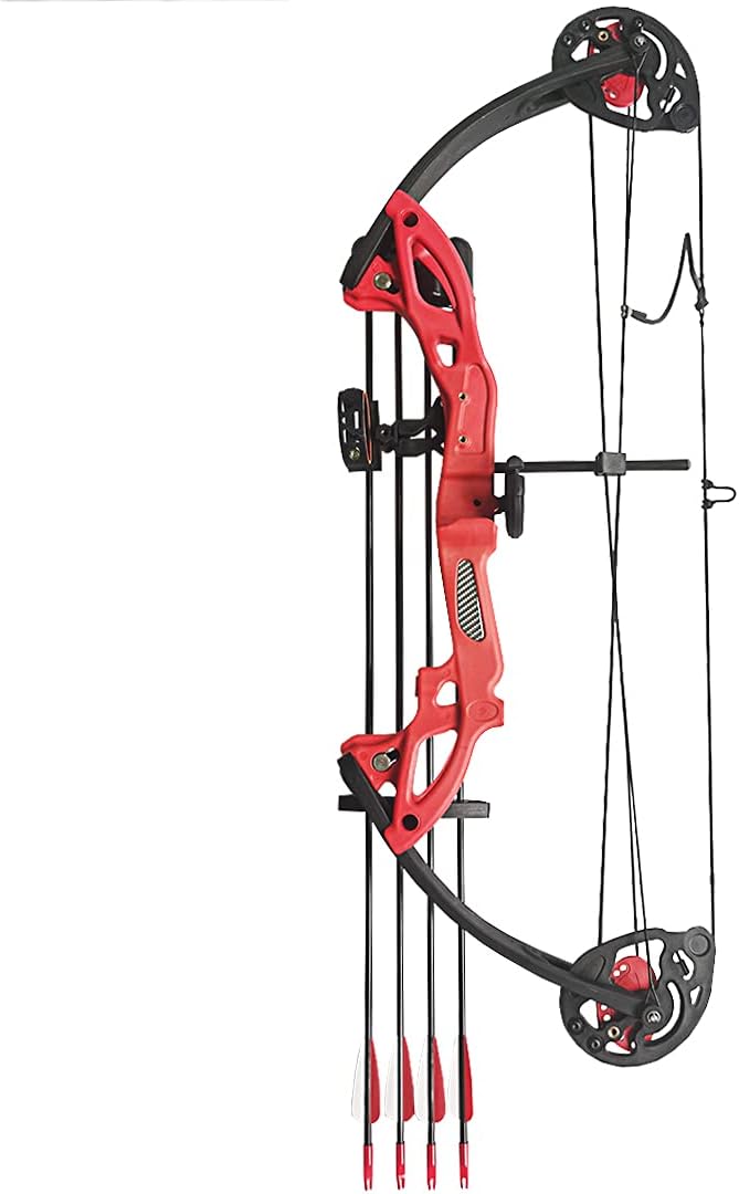 Compound Bow Archery for Youth and Beginner, Right Handed,19”-28” Draw Length,15-29 Lbs Draw Weight, 260 fps-StrideForce Fitness