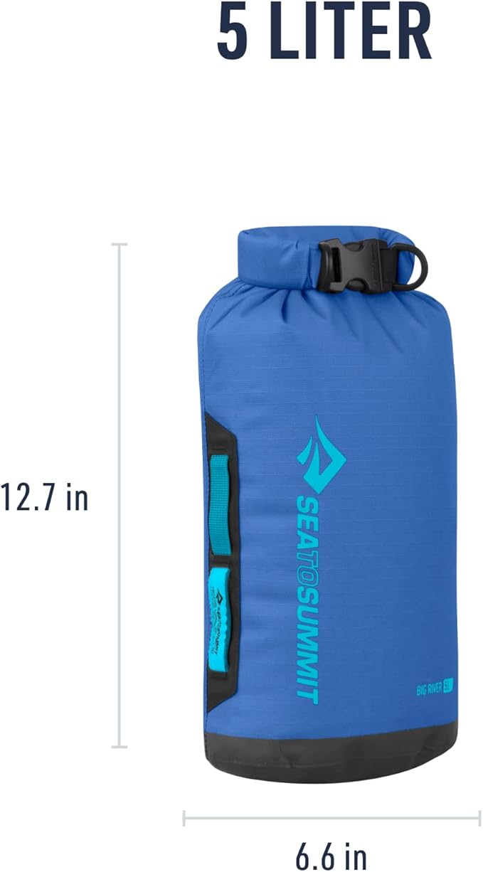 Sea to Summit Big River Dry Bag, Heavy-Duty Dry Storage, 5 Liter, Surf Blue-StrideForce Fitness