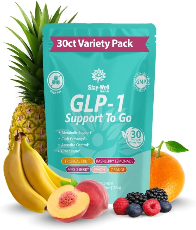 GLP-1 Supplement | Natural GLP-1 Production | GLP 1 Booster Drink Mix to Control Appetite and Cravings | Great Tasting Metabolic Support - Yerba Mate, Garcinia Cambogia, Berberine [Variety, 30ct]-StrideForce Fitness
