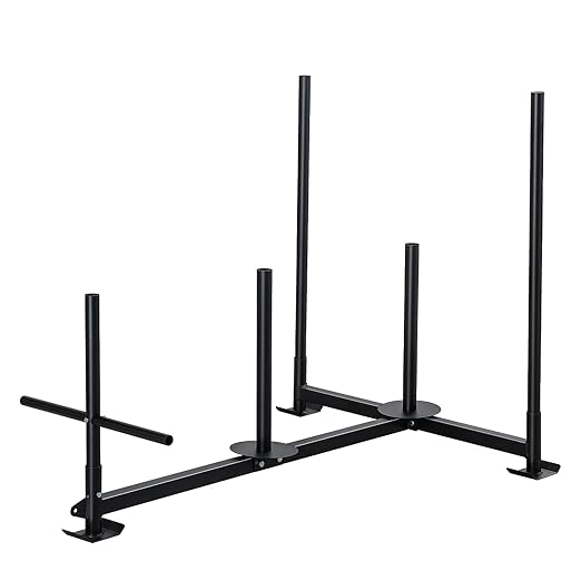 Weighted Training Pull Sled Fit for 1-2 Inch Plates, Sled Workout Equipment, Sport Power Sled for Athletic Exercise and Speed Improvement,300LB-StrideForce Fitness