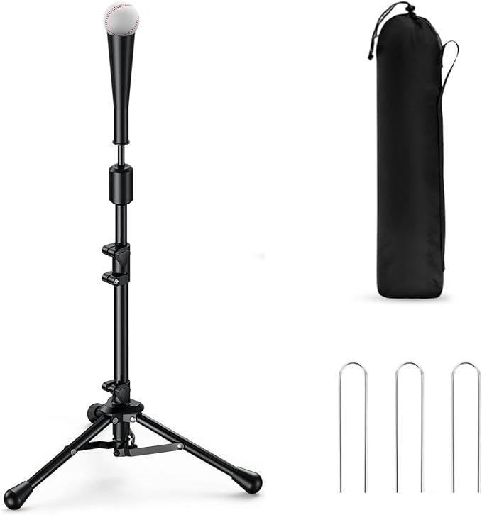 2025 New Upgrade Portable Batting Tee for Baseball/Softball,23.23 to 40.16 Inch Baseball Tee for Kids,Batting Tee,Softball Tee,Youth Hitting Tee,Teeball Tee,Travel Tee,Easy Adjustable Height-StrideForce Fitness