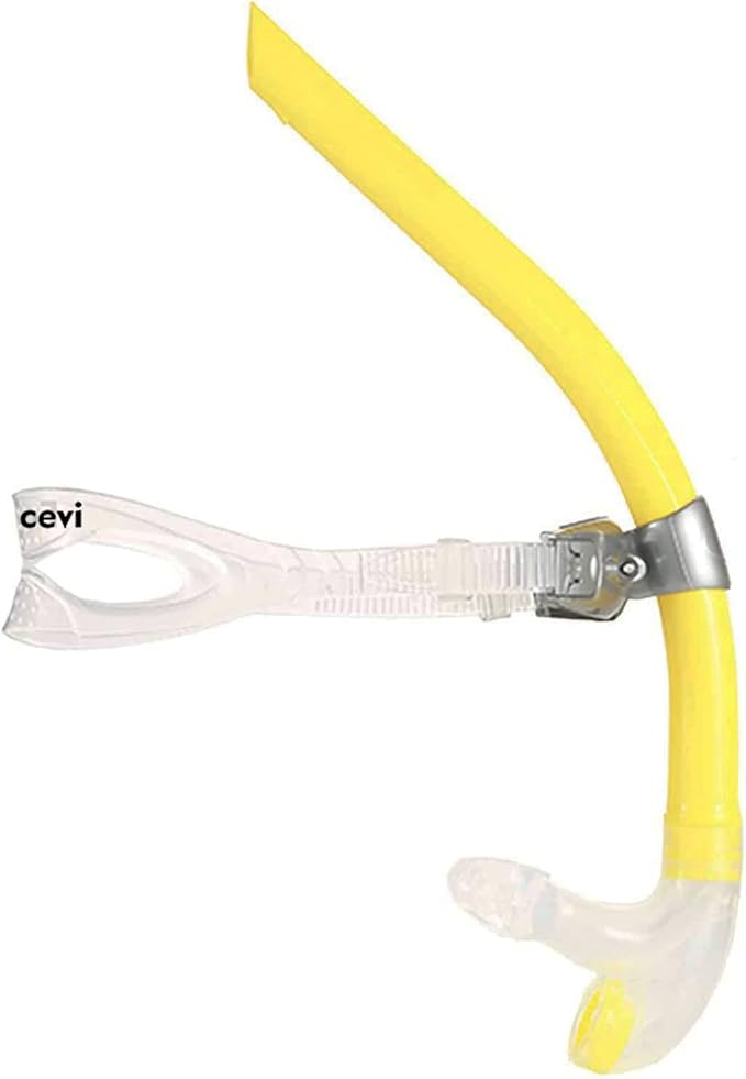 Swim Snorkel for Lap Swimming,Adult Swimmers Snorkeling Gear for Swimming Snorkel Training in Pool and Open Water,Snorkle Center Mount Silicone Mouthpiece One-Way Purge Valve-StrideForce Fitness