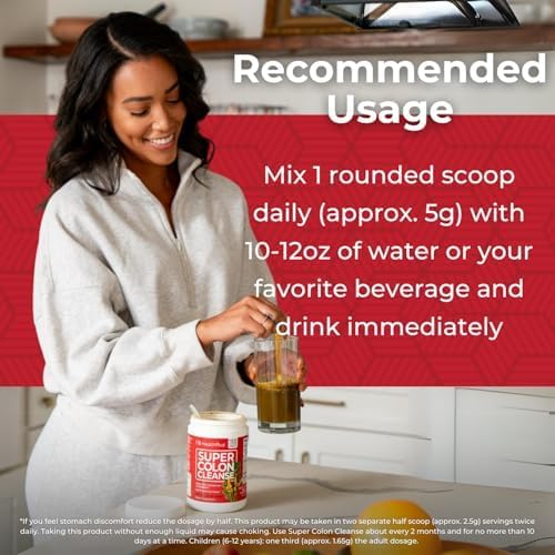 Health Plus Super Colon Cleanse, 12 oz Powder, 68 Servings - Natural Detox, Digestive Constipation Relief, Gentle Gut Cleanse with Psyllium Husk & Senna Leaf-StrideForce Fitness