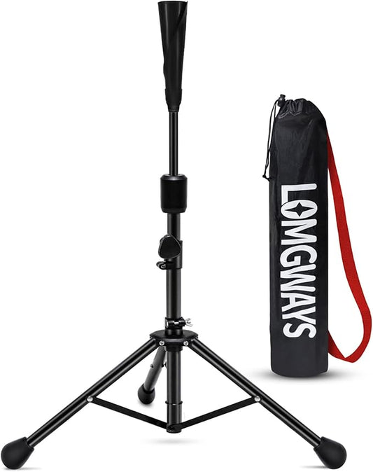 FDLS Baseball Batting tee for Adults and Youth Teens, Portable Tripod Stand Base Tee Easy Adjustable Height 27 to 46 inches for Hitting Training Practice, with Carrying Bag-StrideForce Fitness