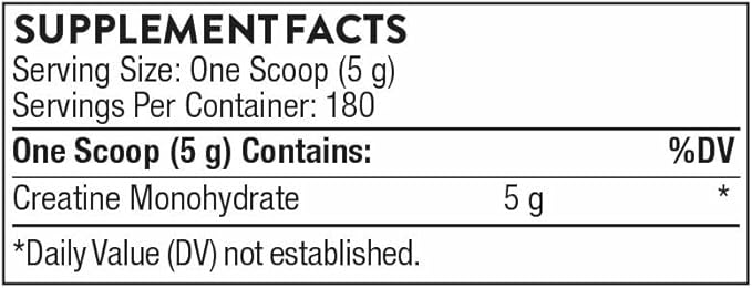 THORNE Creatine - Micronized Creatine Monohydrate Powder - Support for Muscles & Cognitive Function* - for Women & Men - Unflavored - NSF Certified for Sport - 5 g per Serving - 180 Servings-StrideForce Fitness