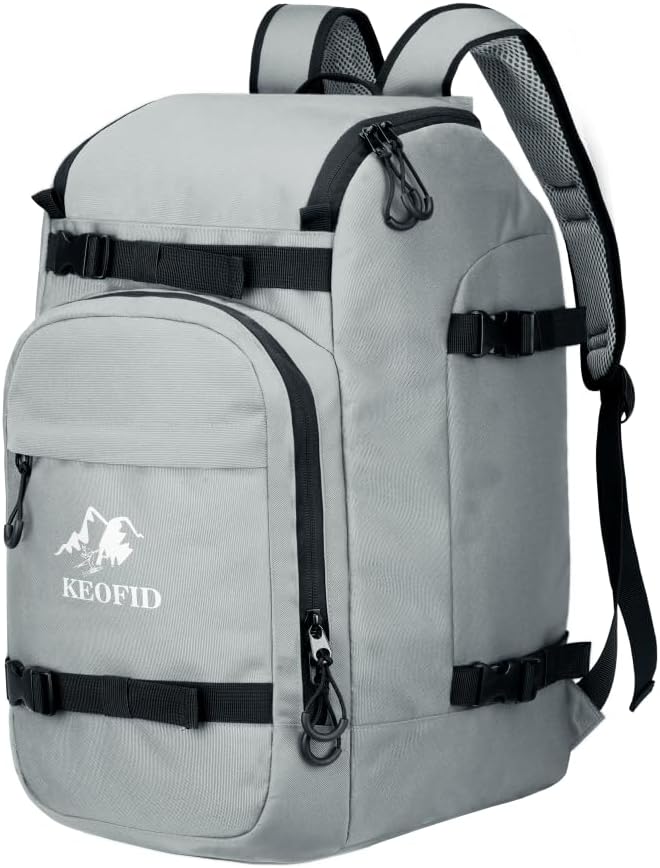 KEOFID 50L Ski Boot Bag Backpack, Waterproof Ski Bag, Travel Backpack for Ski Helmet, Snowboard-StrideForce Fitness