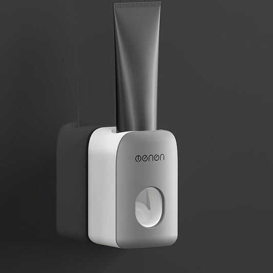 No-Drill Wall Mounted Toothbrush Holder,with 1 Automatic Toothpaste Dispenser (1 Dispenser)
