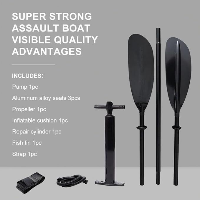 2 Person Inflatable Durable Fishing Kayak Armoured PVC Watercraft with Motor Mount Stern - 130'' x 43'' x 11.8-StrideForce Fitness