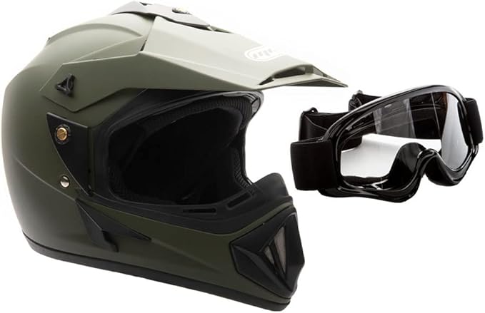 MMG Adult Motorcycle Off Road Helmet DOT - MX ATV Dirt Bike Motocross UTV - with Goggles-StrideForce Fitness