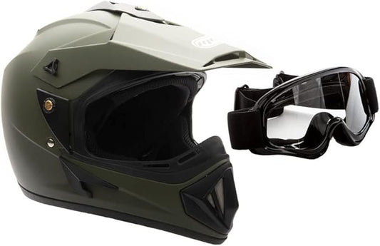 MMG Adult Motorcycle Off Road Helmet DOT - MX ATV Dirt Bike Motocross UTV - with Goggles-StrideForce Fitness