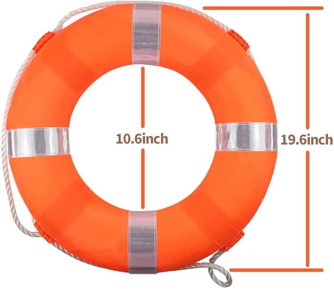 Lifebuoy Set 20Inch Life Preserver Ring and Water Floating Lifesaving Rope 98.4FT,Swim Foam Buoy,Swimming Pool Safety Throwing Ring with Perimeter Rope,Throwable Flotation Device-StrideForce Fitness
