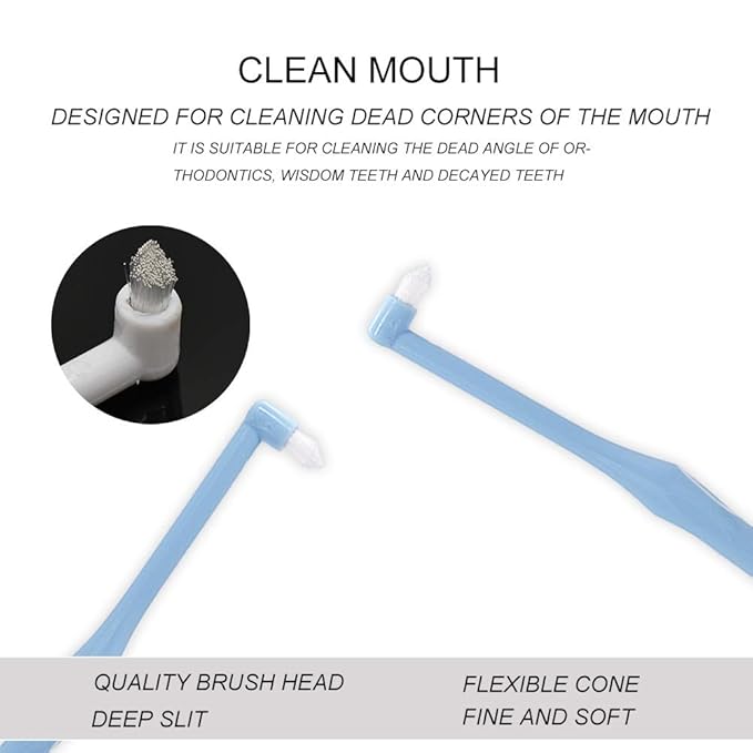 Angzhili 9-Piece Interspace Toothbrush Set - Tapered Orthodontic Brushes for Hard-to-Reach Areas, Gap Toothbrush for Braces, Bridges & Implants