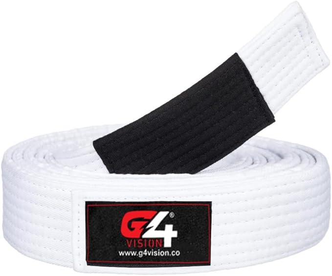 G4 VISION Jiu Jitsu Belt BJJ Belts Brazilian Adult A1 A2 A3 A4 Black Brown Purple Blue White-StrideForce Fitness