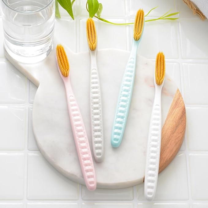 WANGTA Gold – Extra Soft Extra Large Toothbrush – 1.6 inch (4 cm) Wide Head | 4,000 Ultra-Fine Bristles for Sensitive Gums | Premium Korean Toothbrush (10 Pack)