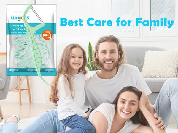 Twin Line Dental Floss Picks,300 Count Mint Flavor Dental Flossers,No Break No Shred Tooth Picks Sticks,Double Clean for Food Debris,Perfect Clean Teeth for Traveling and Outgoing(Mint,3Pack)