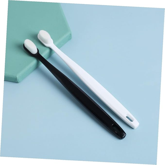 Soft Bristle Toothbrush for Adults and Pregnant Women, 2pcs Extra Soft Gum Care Toothbrushes Ultra-fine Bristles, Black and White, Suitable for Home and Travel Use