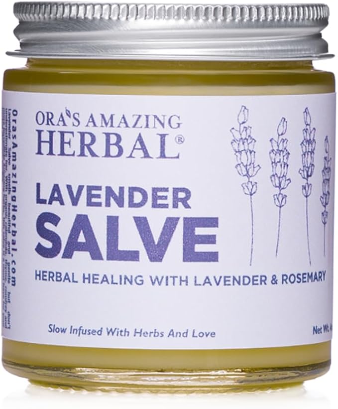 Ora's Amazing Herbal, Lavender Salve Balm, Drawing Salve with Lavender Essential Oil, Natural Skin Moisturizers, Repair Ointment for Irritated Skin, Aromatherapy for Relaxation Massage 4 oz-StrideForce Fitness
