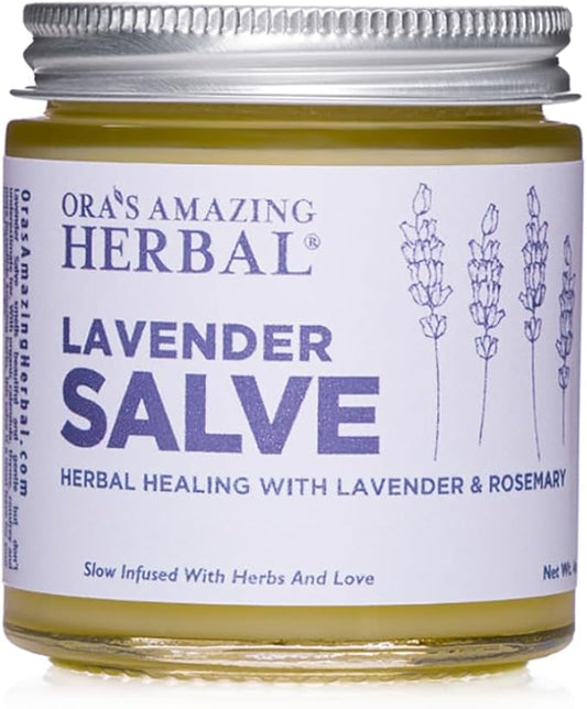 Ora's Amazing Herbal, Lavender Salve Balm, Drawing Salve with Lavender Essential Oil, Natural Skin Moisturizers, Repair Ointment for Irritated Skin, Aromatherapy for Relaxation Massage 4 oz-StrideForce Fitness