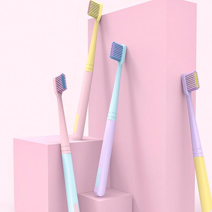 8Pcs Soft Bristle Toothbrush for Sensitive Gums Flexible Small Head Gum Care Toothbrushes in Pastel Colors for Adults and Travel