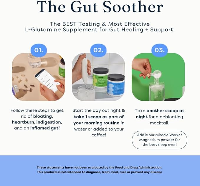 The Gut Soother L-Glutamine Powder Supplement: Restore Gut Lining, Soothe Digestive Discomfort While Promoting Overall Gut Health, 30 Servings (Vanilla)-StrideForce Fitness