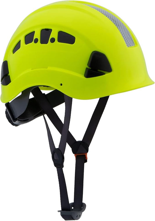 LOHASPRO Hard Hats Construction Safety Helmet ANSI Z89.1 Approved OSHA Hardhat Vented Men Worker Neon Green Hard Hat with Chin Strap Tree Climbing Rescue Arborist Helmet (P3 Lime)-StrideForce Fitness