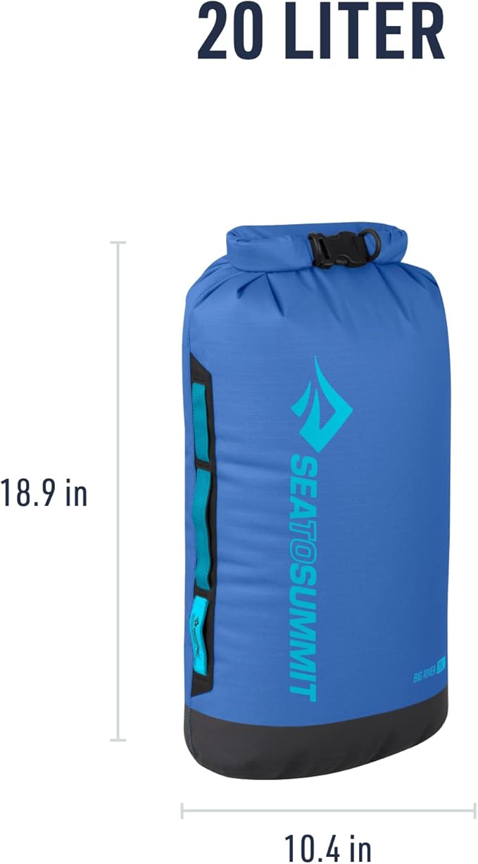 Sea to Summit Big River Dry Bag, Heavy-Duty Dry Storage, 20 Liter, Surf Blue-StrideForce Fitness
