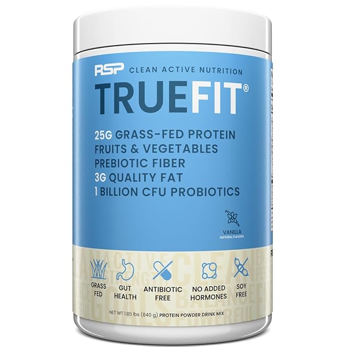 TrueFit Gut Healthy Protein Powder, Grass-Fed Whey Meal Replacement Shake with Prebiotics, Probiotics, & Organic Superfoods, Keto, Gluten Free 1.85 lbs-StrideForce Fitness