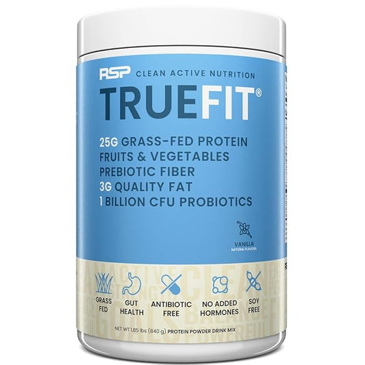 TrueFit Gut Healthy Protein Powder, Grass-Fed Whey Meal Replacement Shake with Prebiotics, Probiotics, & Organic Superfoods, Keto, Gluten Free 1.85 lbs-StrideForce Fitness