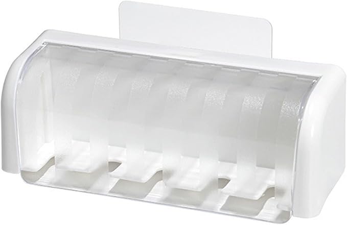 Toothbrush Holders for Bathrooms,Kids Toothbrush Holders with Cover,5 Slots Electric Tooth Brush Holder Wall Mounted Toothbrush Organizer,Shower Restroom Bathroom Accessories (White)