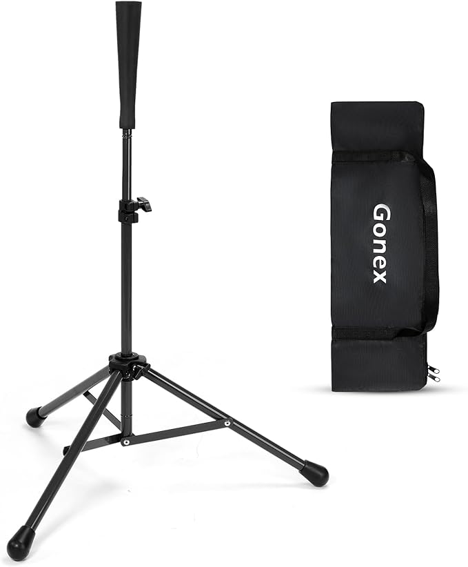 Gonex Baseball Softball Practice Hitting Batting Tripod Stand Rubber Tee Collapsible Portable with Carrying Bag-StrideForce Fitness