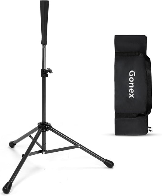 Gonex Baseball Softball Practice Hitting Batting Tripod Stand Rubber Tee Collapsible Portable with Carrying Bag-StrideForce Fitness