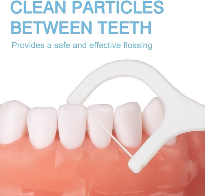 600 Count Dental Floss Picks – Toothpicks for Deep Cleaning, Comfortable Handle to Care Teeth Clean Flat Wire – 50 Pack with Picks Per Portable Case for Family