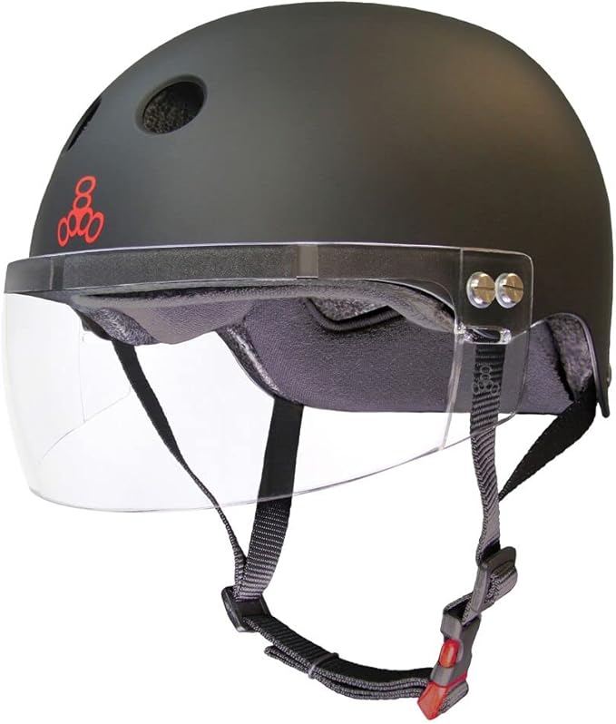 Triple Eight The Certified Sweatsaver Helmet with Visor for Roller Derby, Skateboarding and BMX-StrideForce Fitness