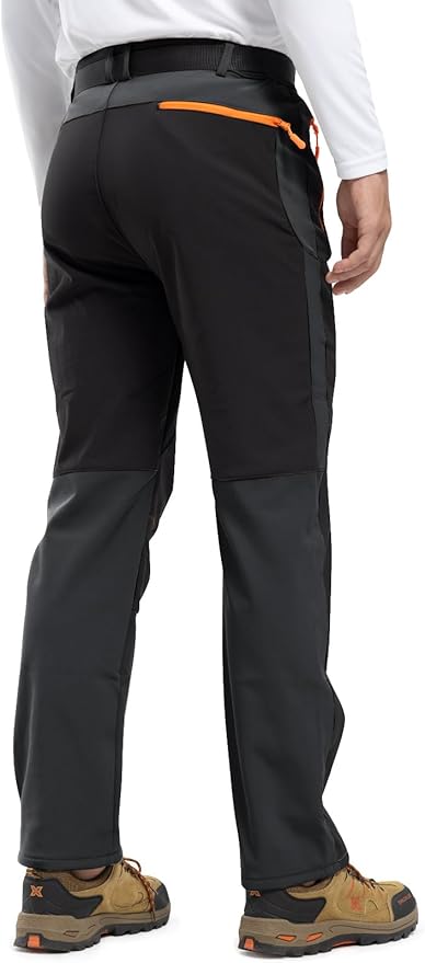 Rdruko Men's Snow Ski Pants Waterproof Insulated Winter Outdoor Snowboard Hiking Fleece Pants with Belt-StrideForce Fitness