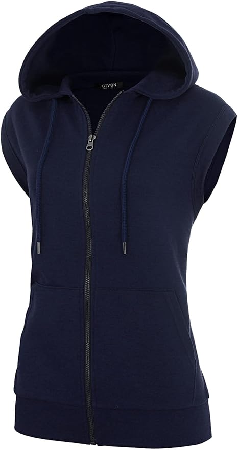 GIVON Women's Lightweight Hooded Vest Sleeveless 1/4 Zip Pullover Casual Hoodie Sweatshirt with Pockets