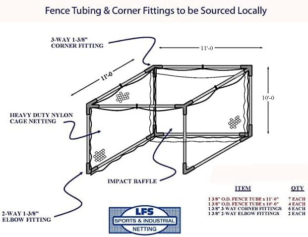 LFS 10x10x10 ft Golf Practice Cage Net – Durable Knotless Nylon – Frame Not Included-StrideForce Fitness