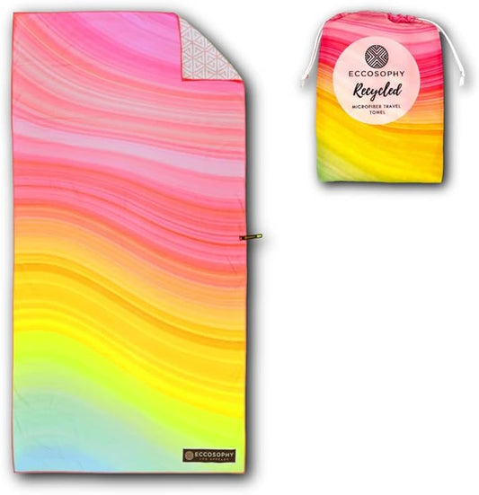 ECCOSOPHY Microfiber Beach Towel - Sand Free Towels are Quick Dry, Light Weight, Super Absorbent - Perfect Pool, Travel, Cruise, Camping Essentials - Oversized Extra Large for Adults 71x35 in-StrideForce Fitness