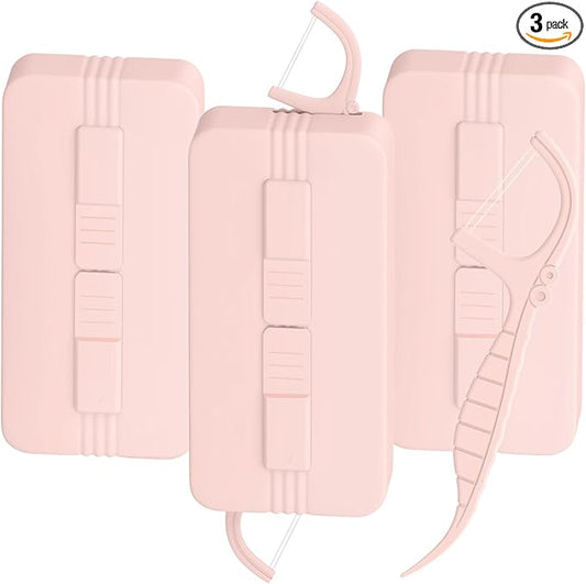 Portable Dental Floss Dispenser with Dual-Line Floss Picks – Travel-Friendly Tooth Cleaning Tool with Mint Flavor for Fresh Breath – Effective Oral Care Holder for Teeth, Flossers, and Toothpicks.