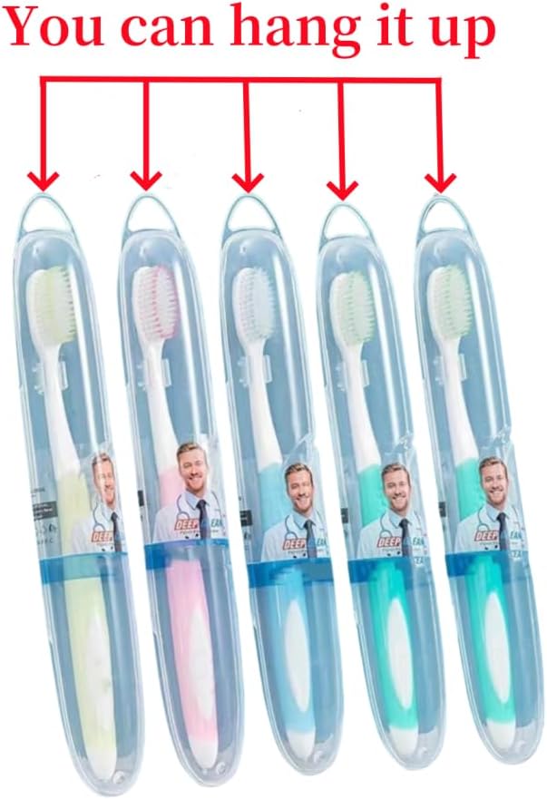Soft-bristled Toothbrush‌ (Regular Size Head) with Box,Designed with Cone-Shaped bristles for periodontal Disease,Suitable for Sensitive Teeth and Gum Recession【Colour Vary, 12 Count】