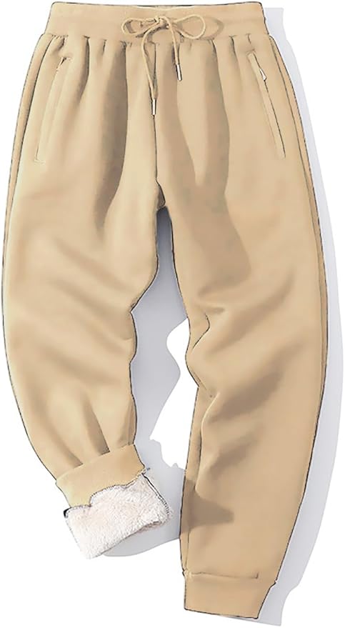 Yameekamulga Men's Winter Fleece Pants Sherpa Lined Sweatpants Active Athletic Running Jogger Track Causal Pants-StrideForce Fitness