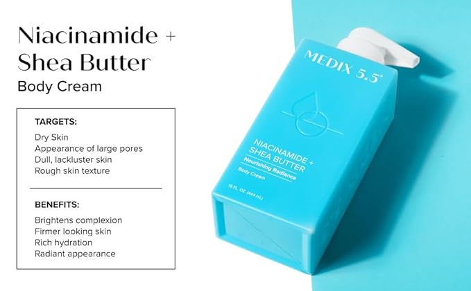 MEDIX Fragrance Free Niacinamide Face Moisturizer + Shea Butter Cream For Face & Body Lotion | Anti Aging Skin Care Firming Cream For Wrinkles, Dark Spots, Large Pores, 15 Fl Oz, 2-Pack-StrideForce Fitness
