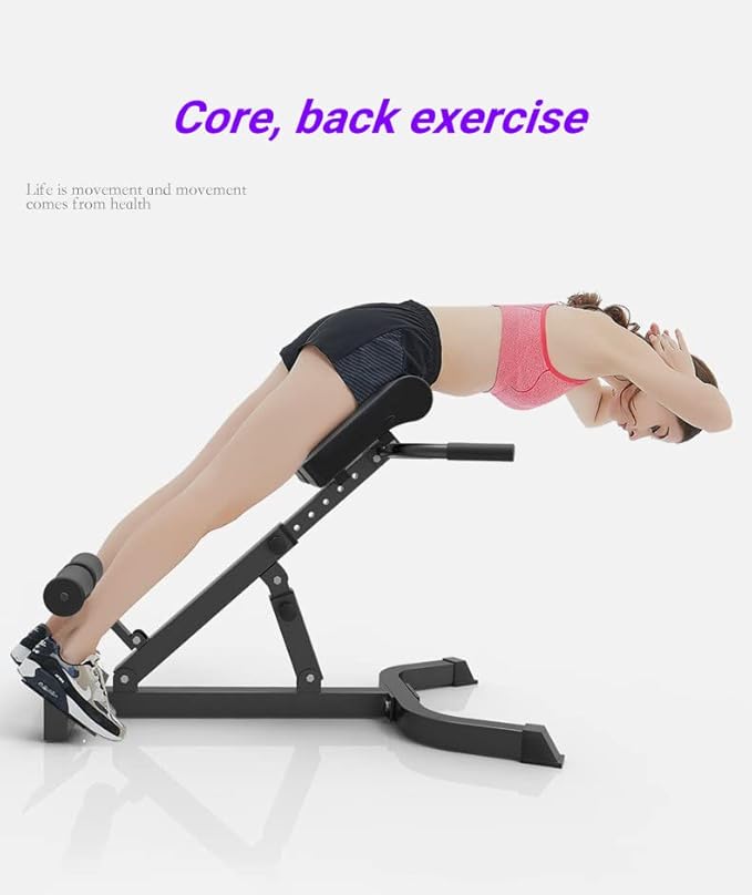 ComMax Hyperextension Roman Chair Back Extension Bench Foldable Workout Bench Machine for Home GYM Adjustable Waist Abdominal Back Trainer-StrideForce Fitness