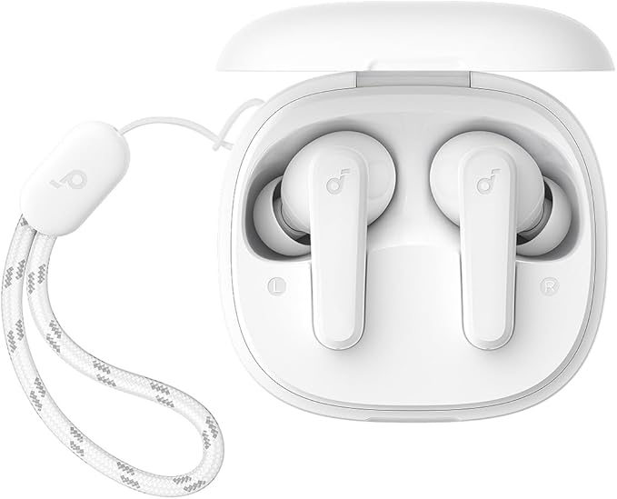 Soundcore by Anker P20i True Wireless Earbuds, 10mm Drivers with Big Bass, Bluetooth 5.3, 30H Long Playtime, Water-Resistant, 2 Mics for AI Clear Calls, 22 Preset EQs, Customization (White)-StrideForce Fitness