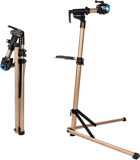 Bike Repair Stand -Shop Home Bicycle Mechanic Maintenance Rack，bike rack (golden（two legs）)-StrideForce Fitness