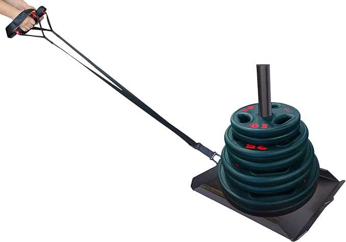 Weight Sled Made of One Pice Premium Steel. Workout Sled Improves Speed and Power. Weight Sleds for Training Used Indoor & Outdoor. Workout Sled Push Pull Moments.-StrideForce Fitness