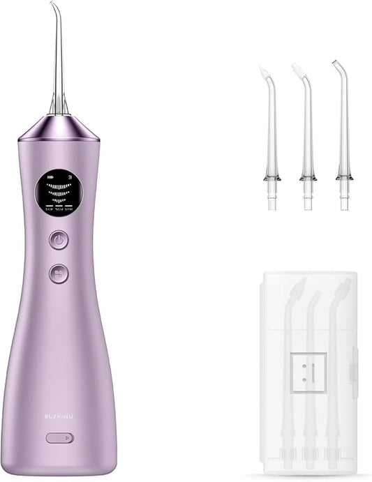 Water Dental Flosser for Teeth, Portable Cordless Water Flosser with 300ML Rechargeable with Type-C, IPX7 Waterproof Water Flossers for Adults with 3 Intensity Modes and 3 Flossing Tips