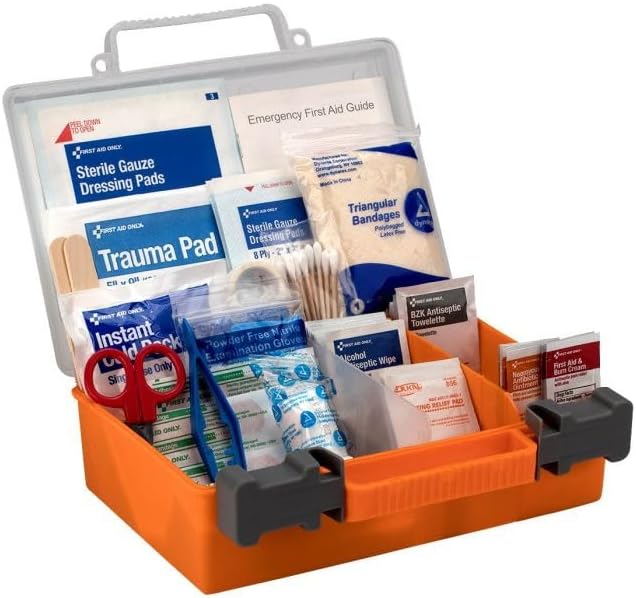 Officially Licensed Product, 25 Person First Aid Kit, 118 Piece Emergency Medical Supplies to Clean & Treat Minor Injuries, Hard Case Box for Home, Business, Job Site, Car-StrideForce Fitness